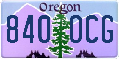 OR license plate 840OCG