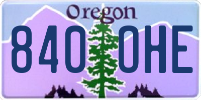 OR license plate 840OHE