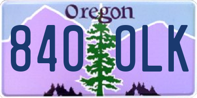 OR license plate 840OLK