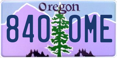 OR license plate 840OME