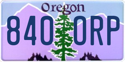 OR license plate 840ORP