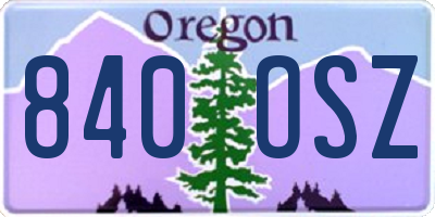 OR license plate 840OSZ