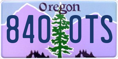 OR license plate 840OTS