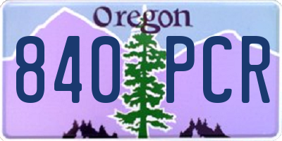 OR license plate 840PCR