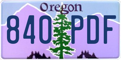 OR license plate 840PDF