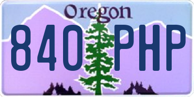 OR license plate 840PHP