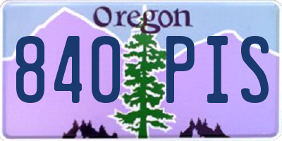 OR license plate 840PIS