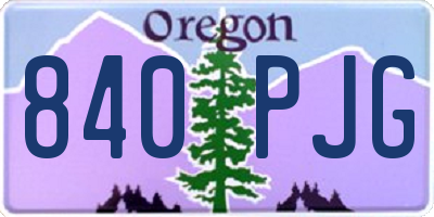 OR license plate 840PJG