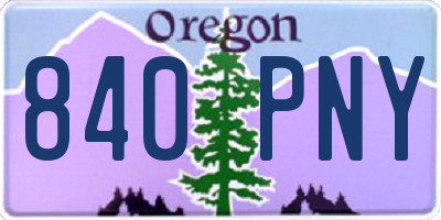 OR license plate 840PNY