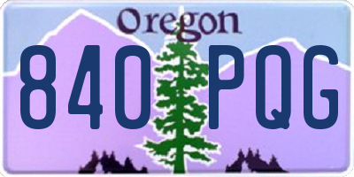 OR license plate 840PQG
