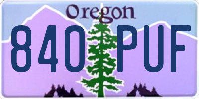 OR license plate 840PUF
