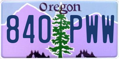 OR license plate 840PWW