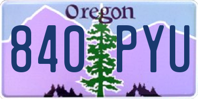 OR license plate 840PYU