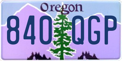 OR license plate 840QGP