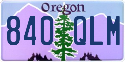 OR license plate 840QLM