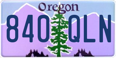OR license plate 840QLN
