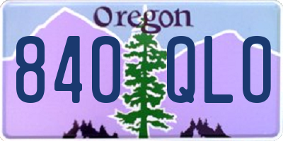 OR license plate 840QLO