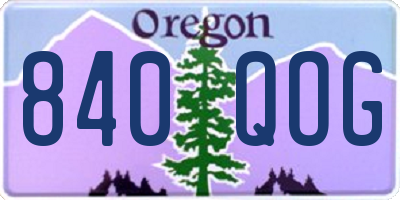 OR license plate 840QOG