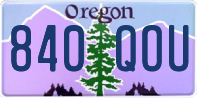 OR license plate 840QOU