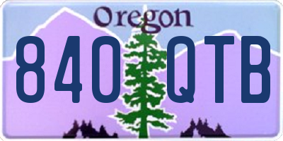OR license plate 840QTB
