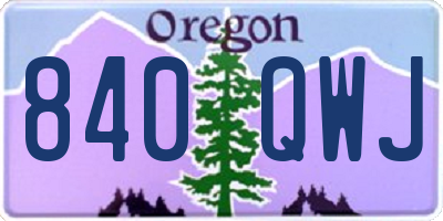 OR license plate 840QWJ