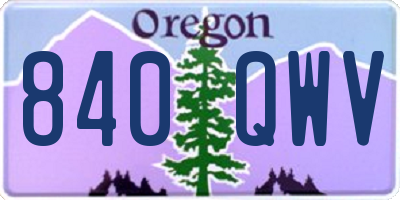 OR license plate 840QWV
