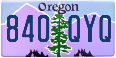 OR license plate 840QYQ