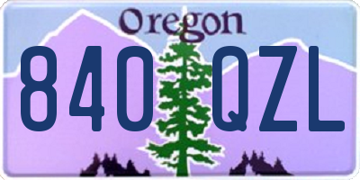 OR license plate 840QZL