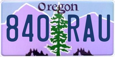 OR license plate 840RAU