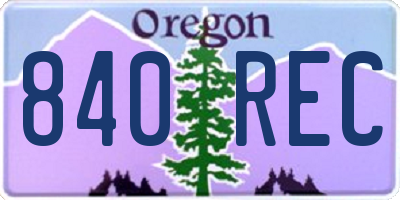 OR license plate 840REC