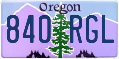 OR license plate 840RGL
