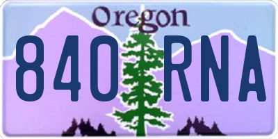 OR license plate 840RNA