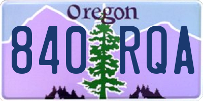 OR license plate 840RQA