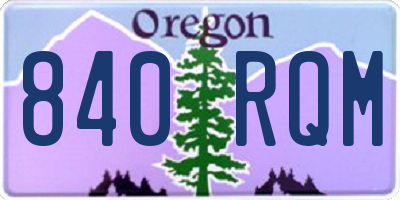 OR license plate 840RQM