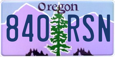 OR license plate 840RSN