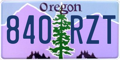 OR license plate 840RZT