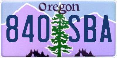 OR license plate 840SBA