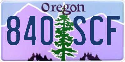 OR license plate 840SCF