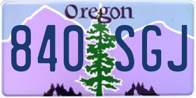 OR license plate 840SGJ