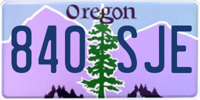 OR license plate 840SJE