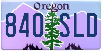 OR license plate 840SLD