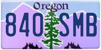 OR license plate 840SMB