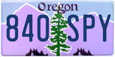 OR license plate 840SPY
