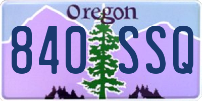 OR license plate 840SSQ