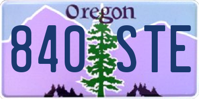 OR license plate 840STE