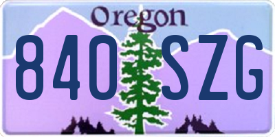 OR license plate 840SZG