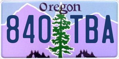 OR license plate 840TBA