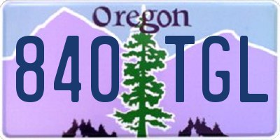 OR license plate 840TGL
