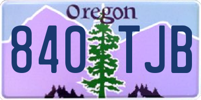 OR license plate 840TJB