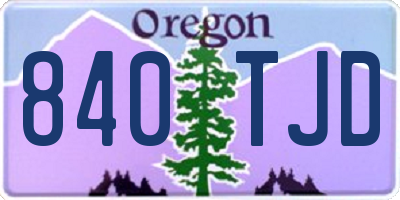 OR license plate 840TJD